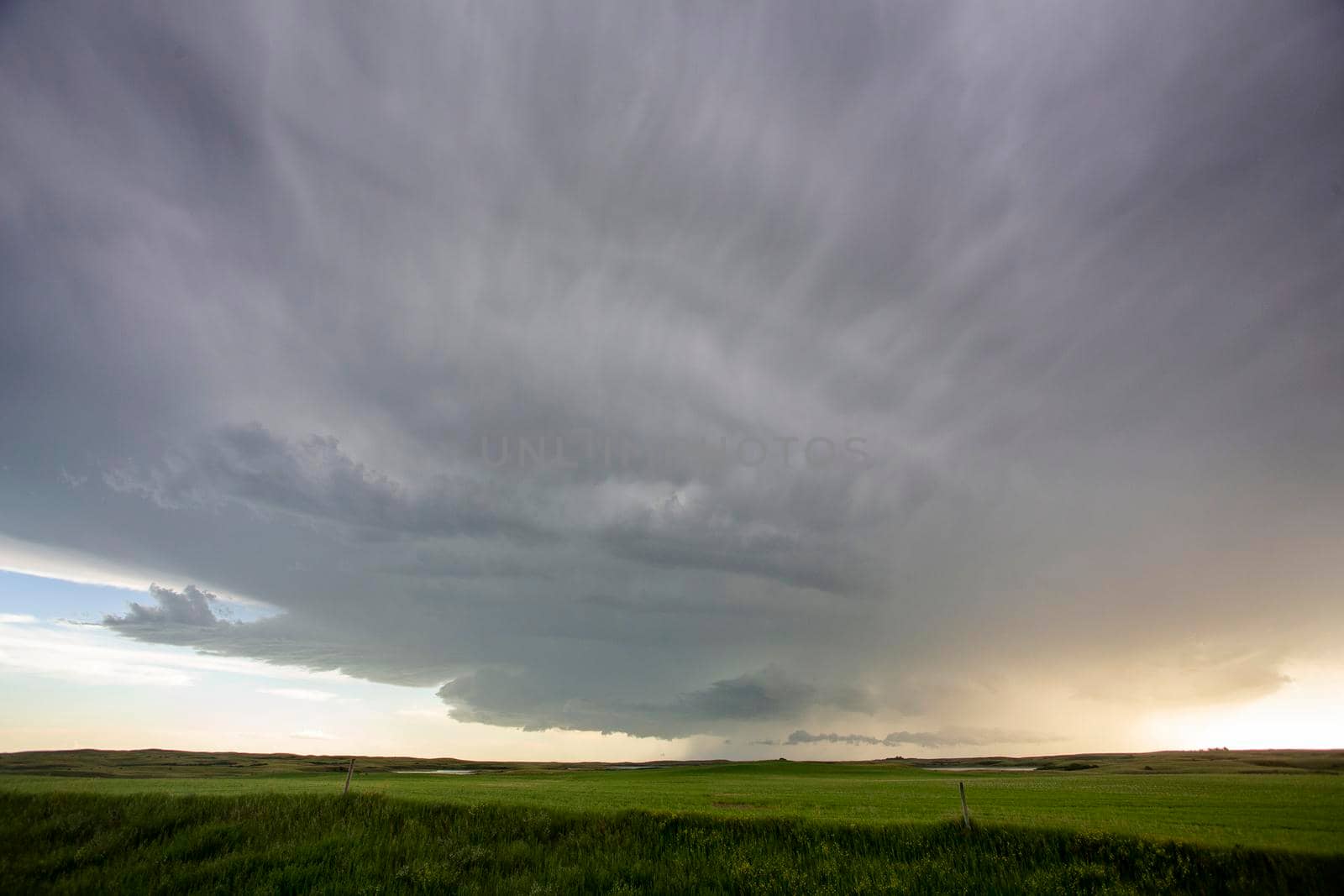 Ominous Storm Clouds Prairie Summer Rural Scene