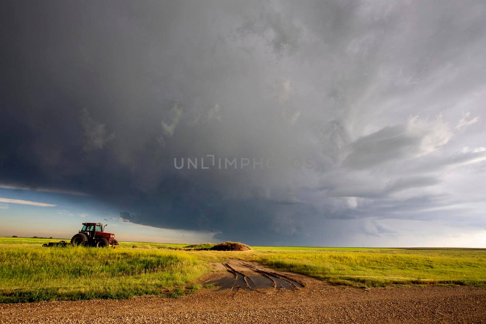 Ominous Storm Clouds Prairie Summer Rural Scene