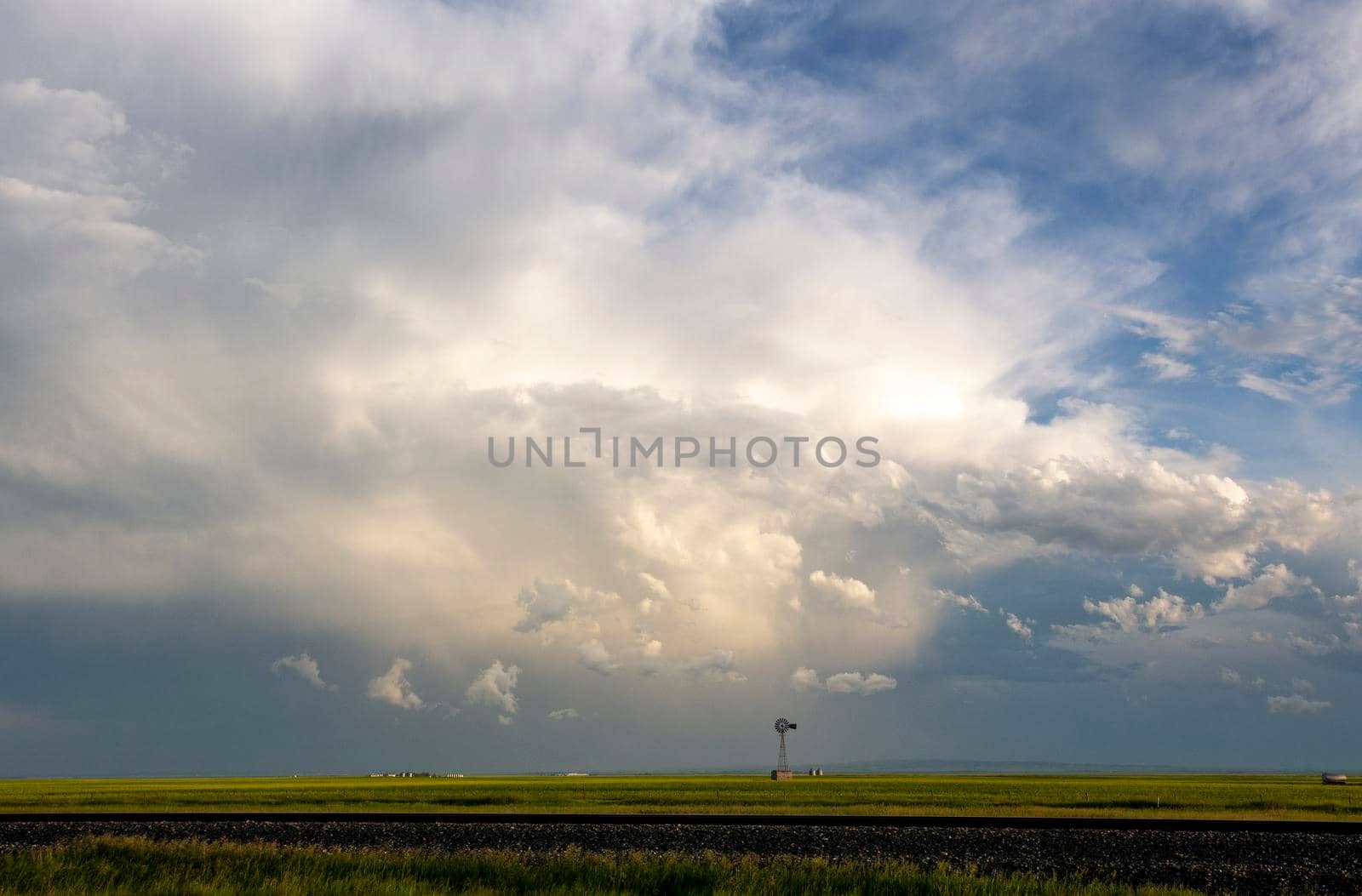 Ominous Storm Clouds Prairie Summer Rural Scene