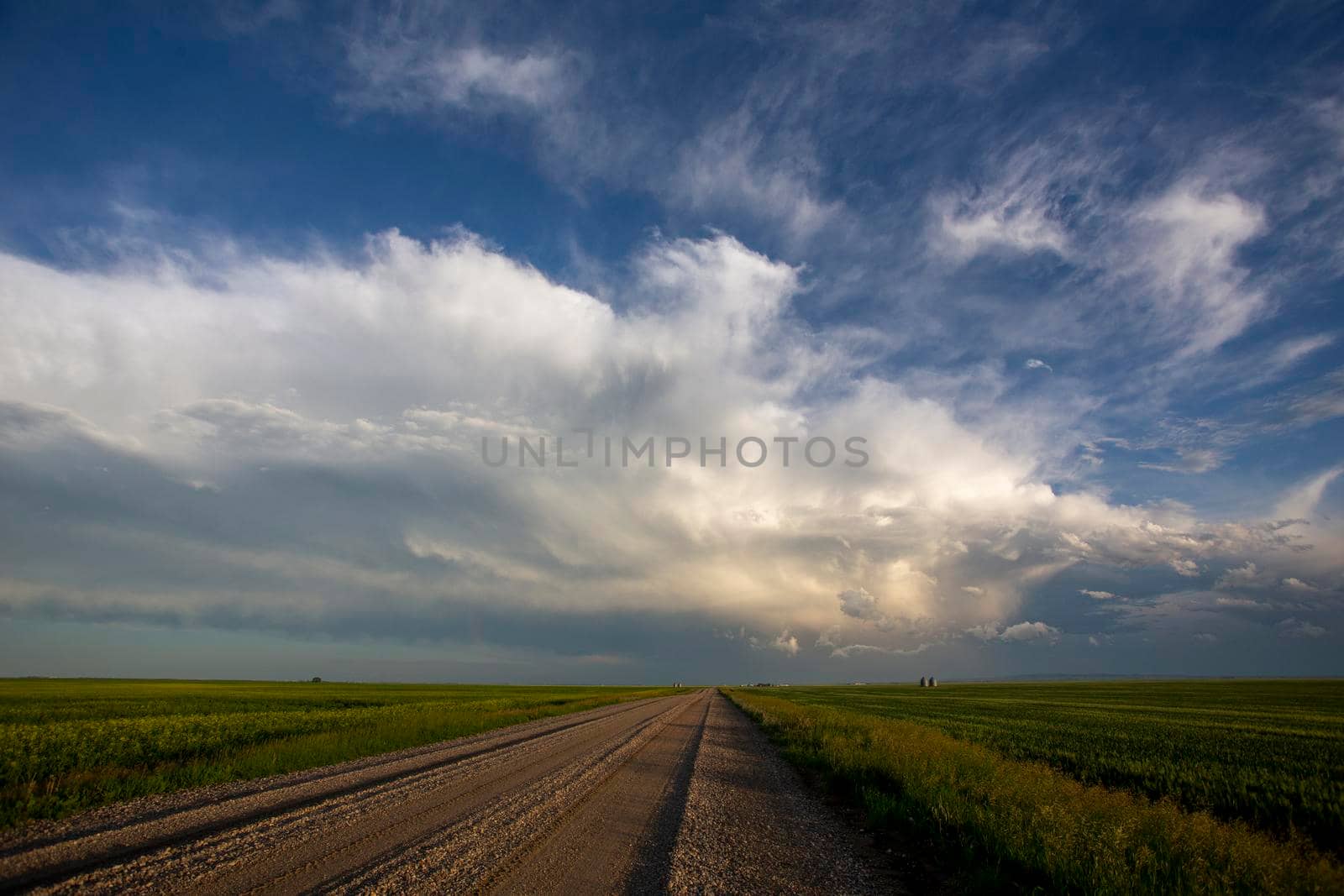 Ominous Storm Clouds Prairie Summer Rural Scene