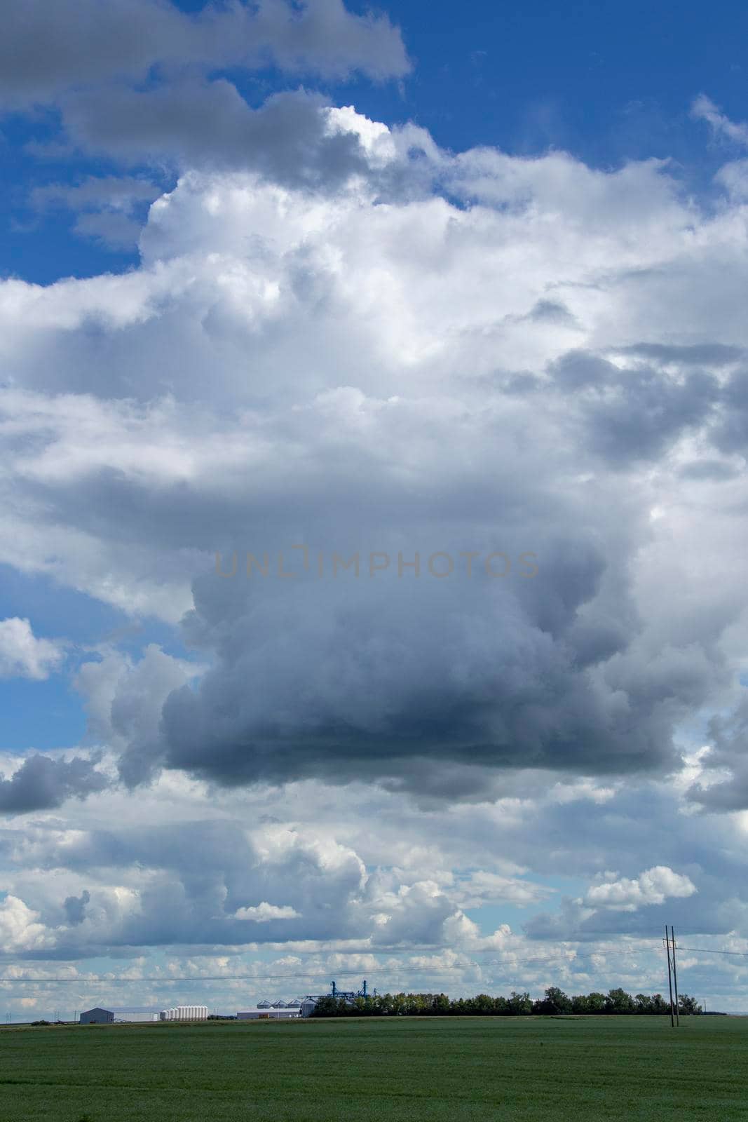 Ominous Storm Clouds Prairie Summer Rural Scene