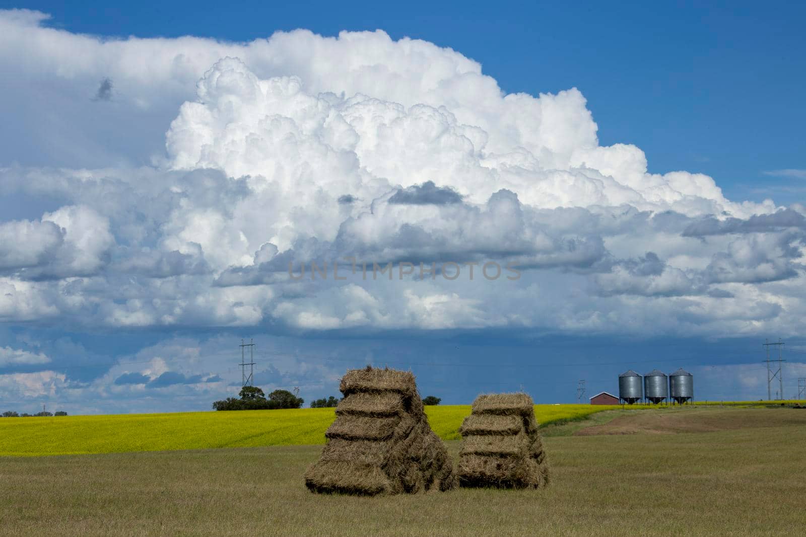 Ominous Storm Clouds Prairie Summer Rural Scene