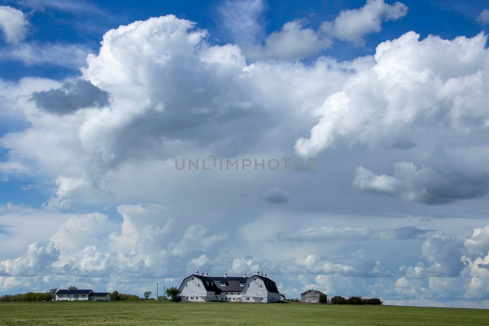 Ominous Storm Clouds Prairie Summer Rural Scene