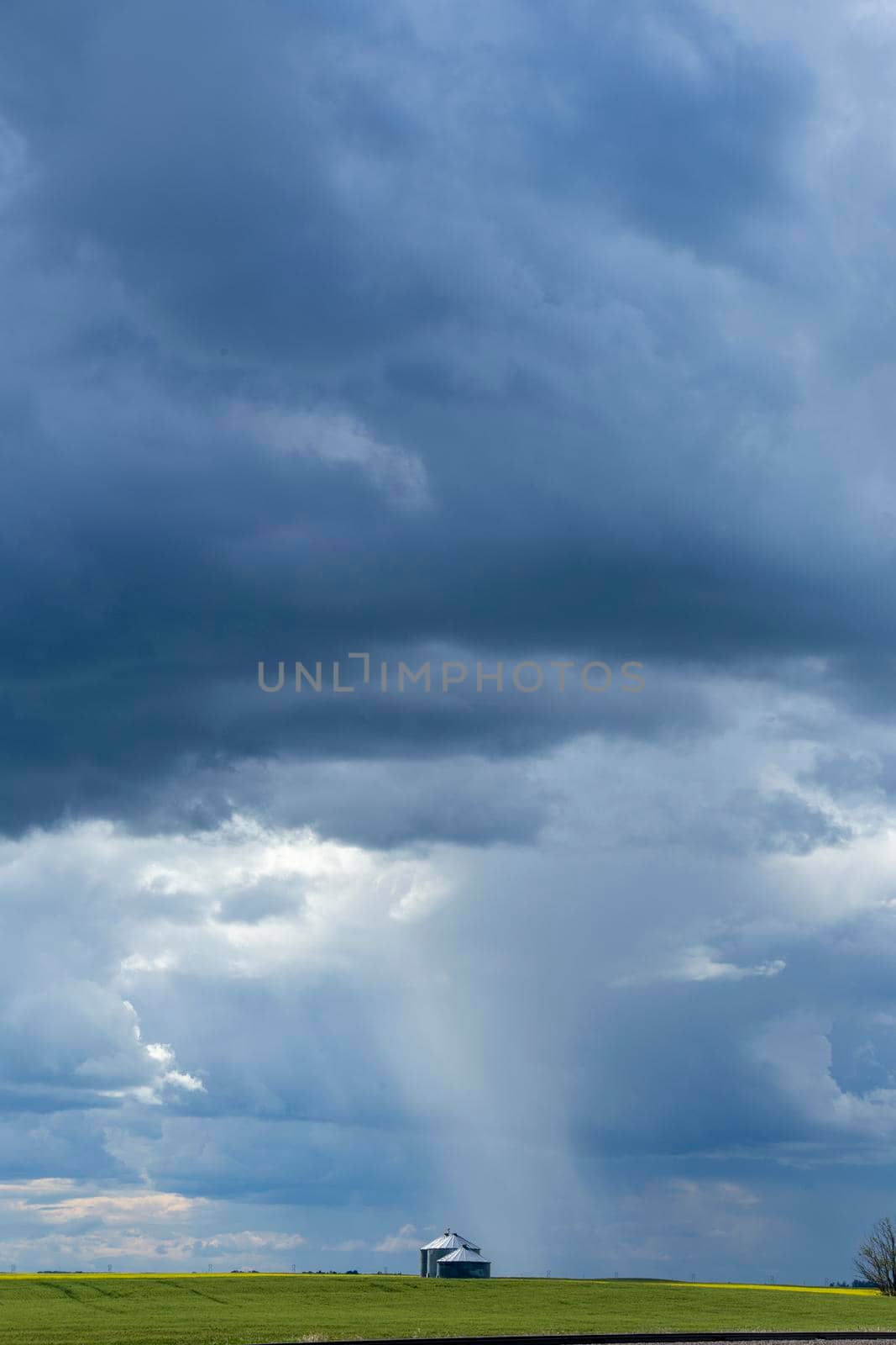 Ominous Storm Clouds Prairie Summer Rural Scene