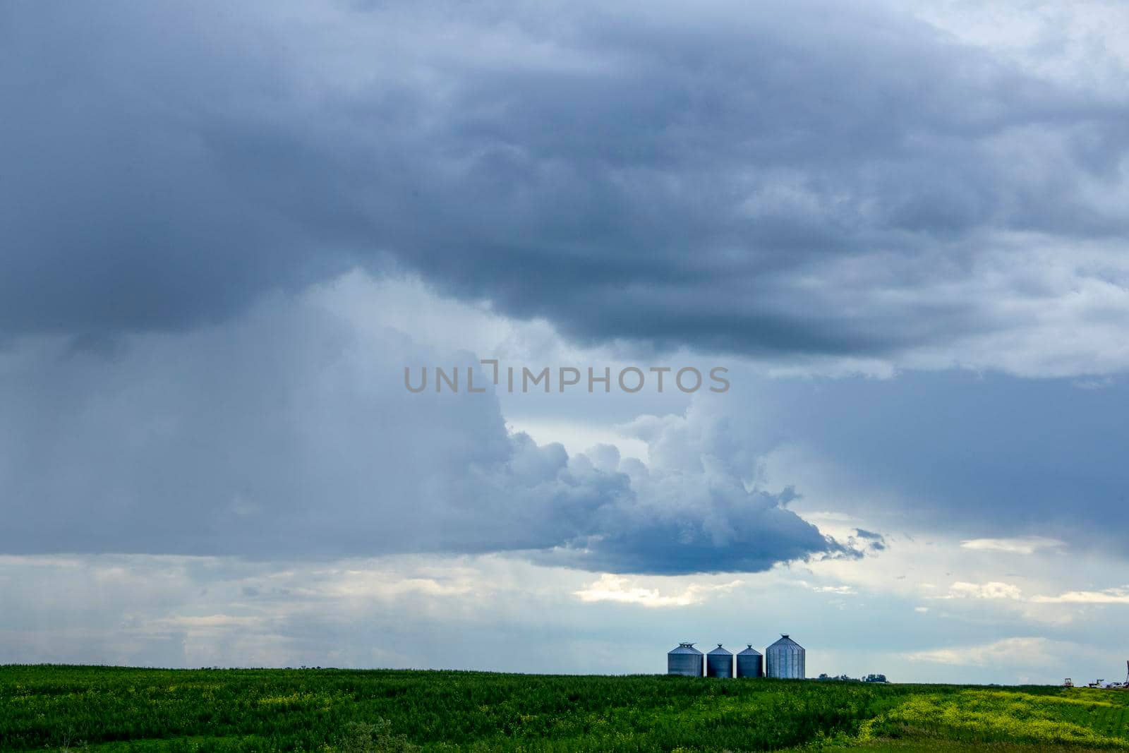 Ominous Storm Clouds Prairie Summer Rural Scene