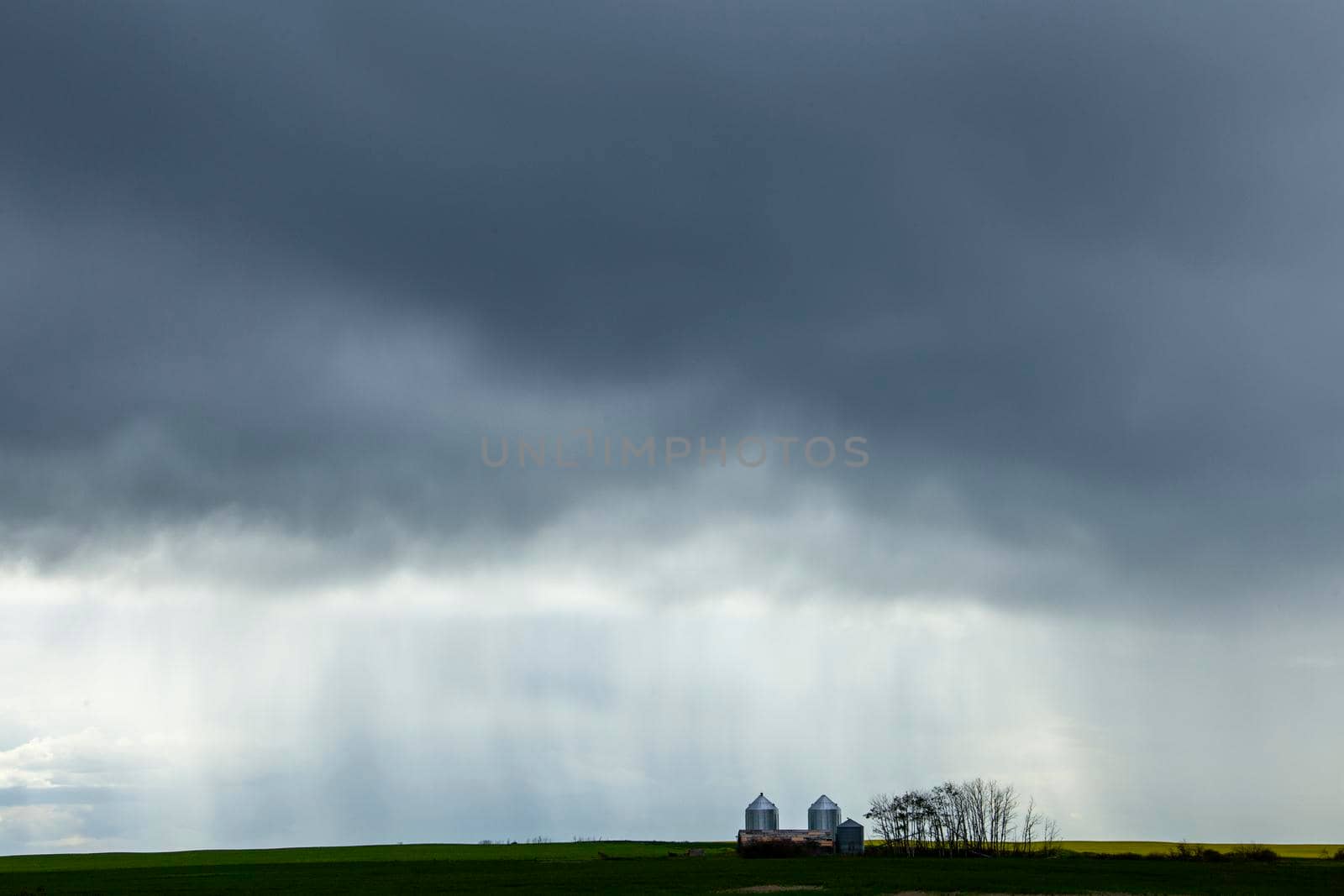 Ominous Storm Clouds Prairie Summer Rural Scene