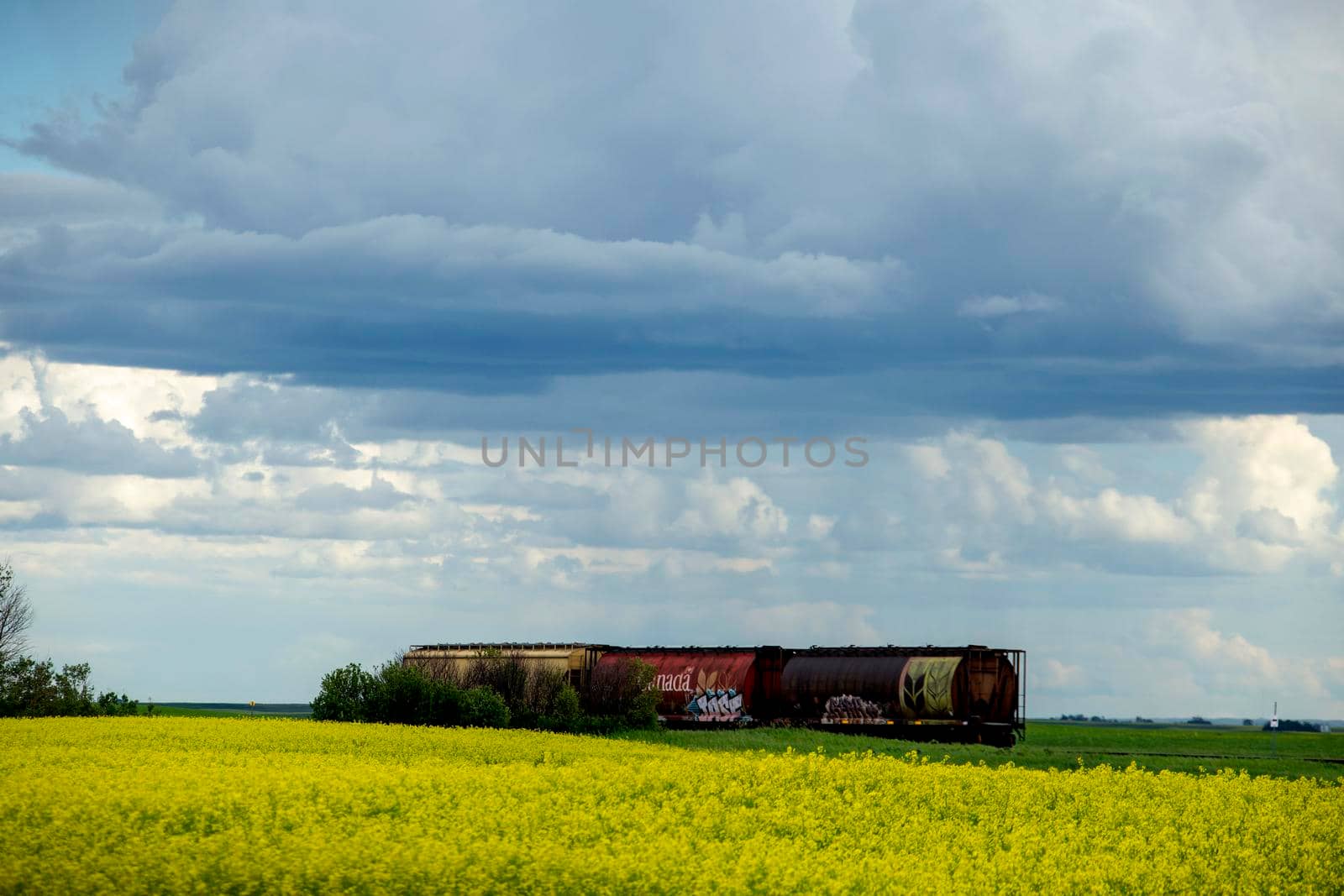 Ominous Storm Clouds Prairie Summer Rural Scene