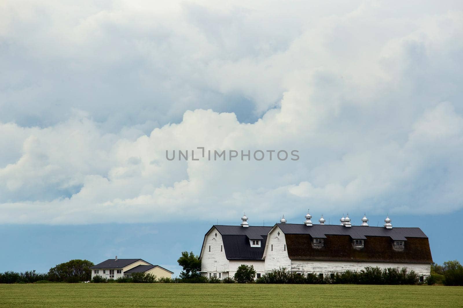 Ominous Storm Clouds Prairie Summer Rural Scene