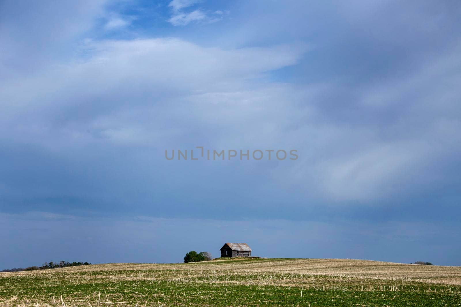Ominous Storm Clouds Prairie Summer Rural Scene