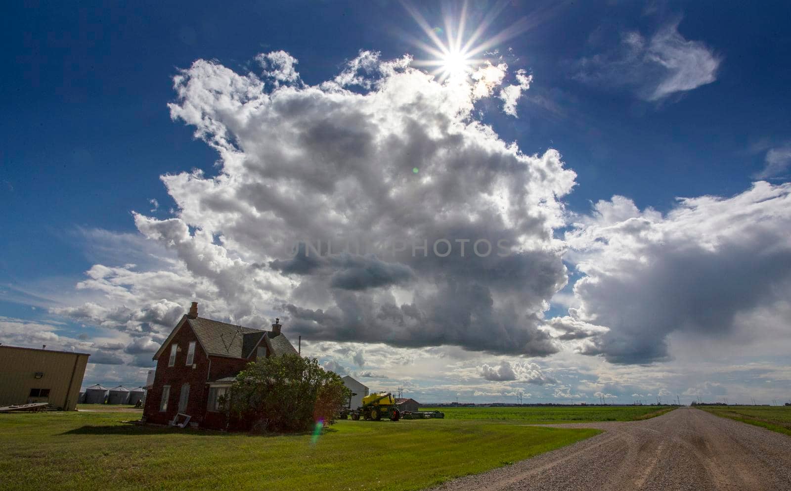 Ominous Storm Clouds Prairie Summer Rural Scene