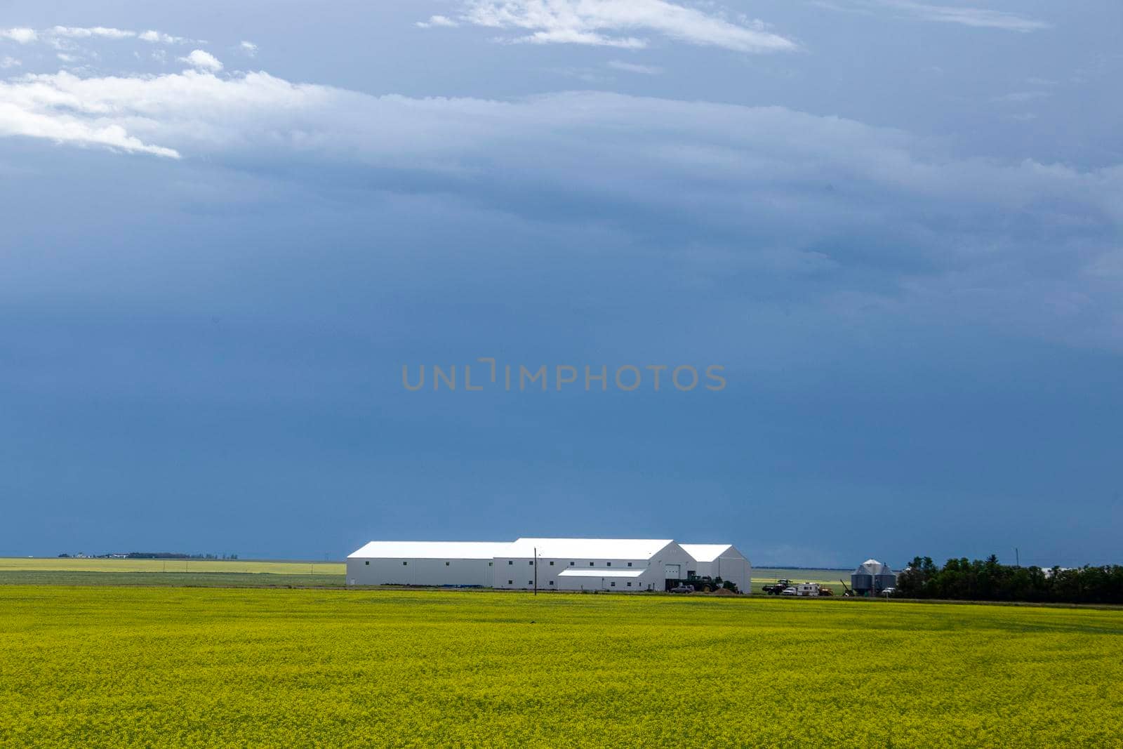 Ominous Storm Clouds Prairie Summer Rural Scene