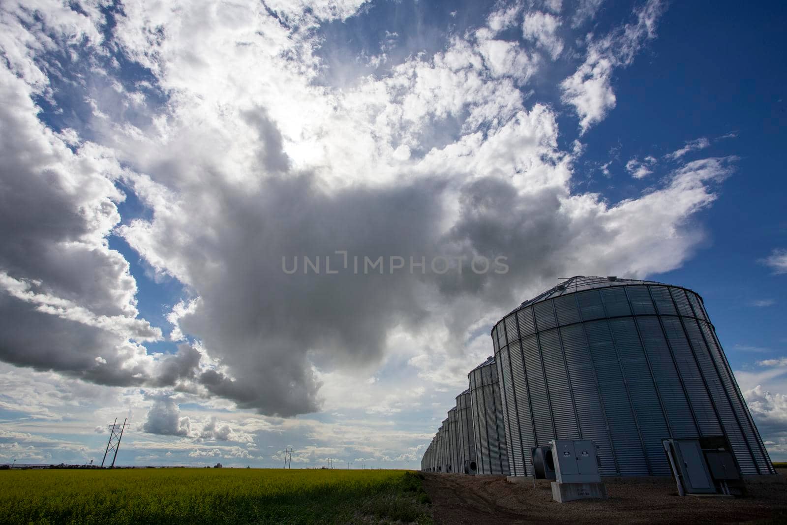 Ominous Storm Clouds Prairie Summer Rural Scene