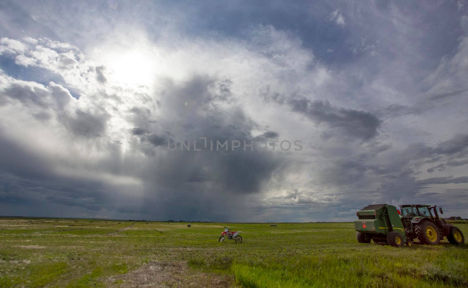 Ominous Storm Clouds Prairie Summer Rural Scene