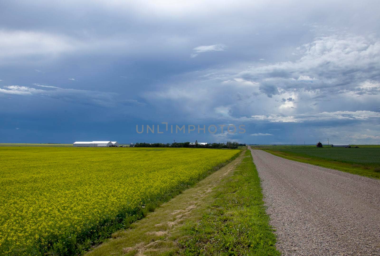 Ominous Storm Clouds Prairie Summer Rural Scene