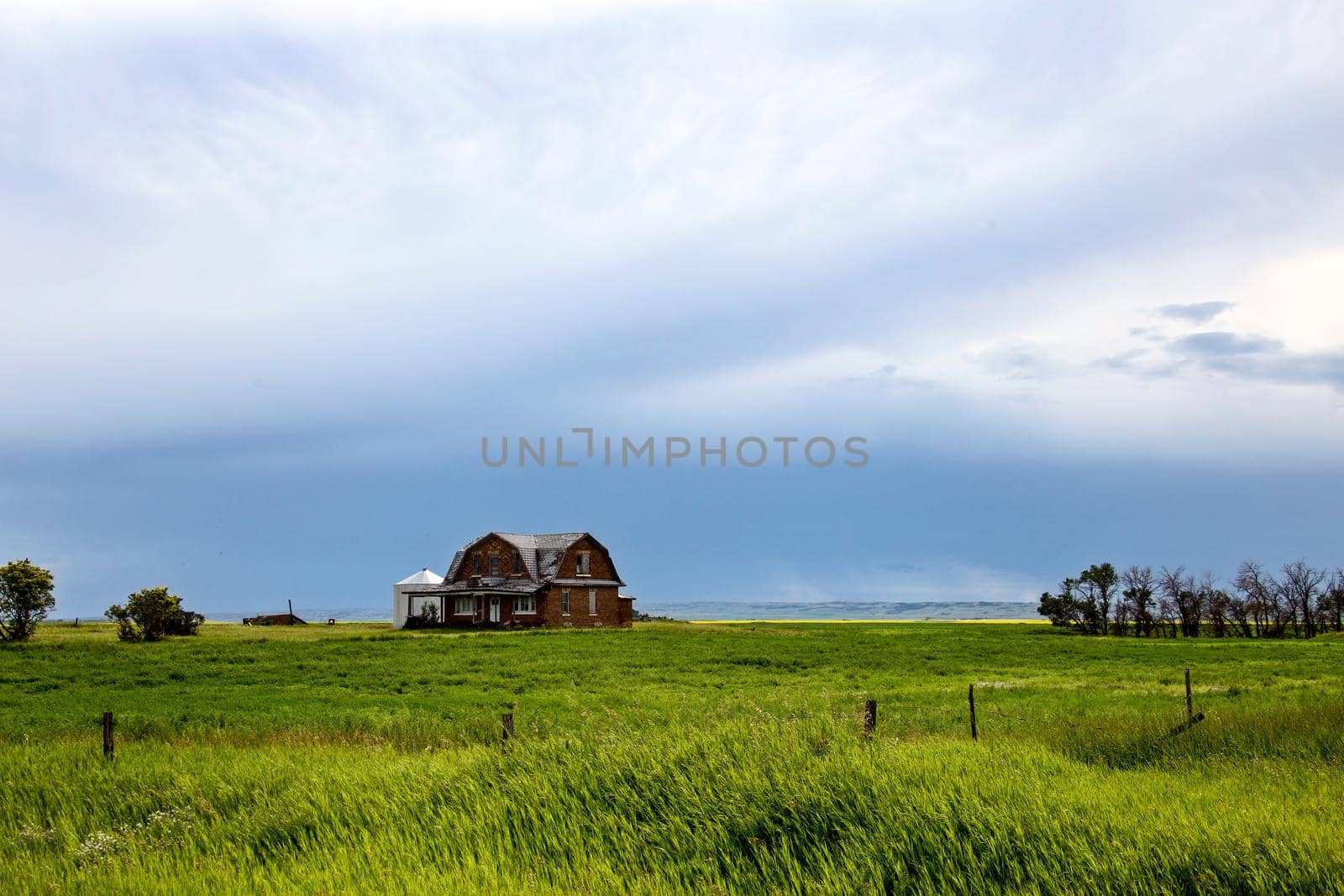 Ominous Storm Clouds Prairie Summer Rural Scene