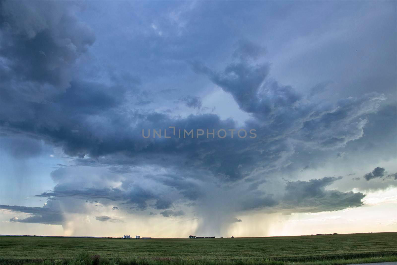 Ominous Storm Clouds Prairie Summer Rural Scene
