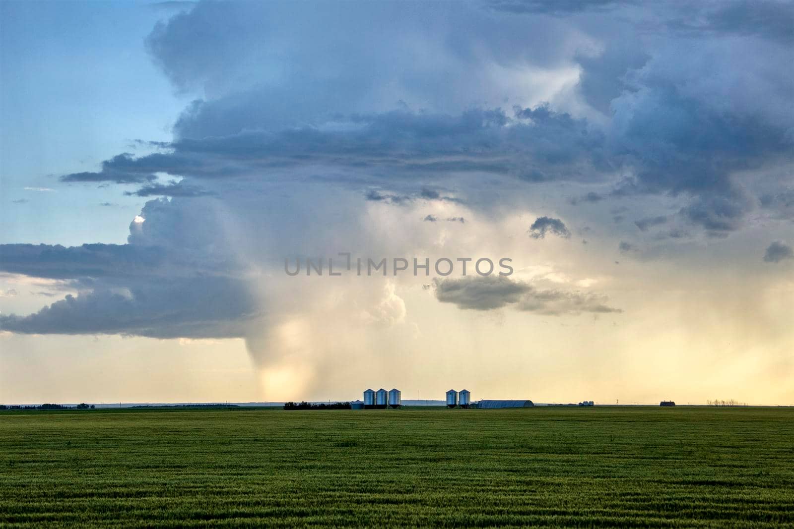Ominous Storm Clouds Prairie Summer Rural Scene