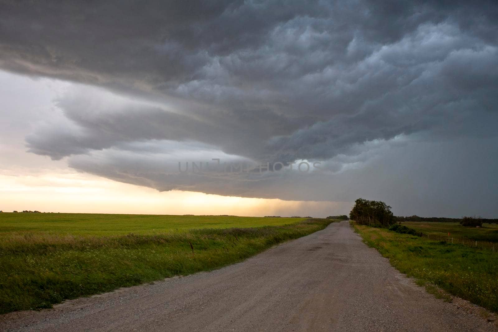 Ominous Storm Clouds Prairie Summer Rural Scene