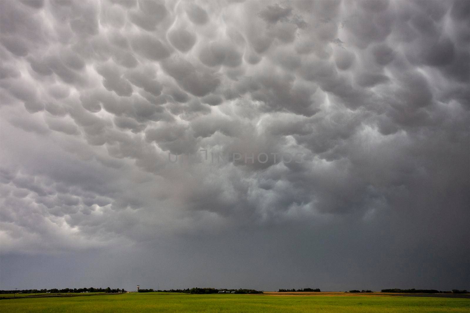 Ominous Storm Clouds Prairie Summer Rural Scene