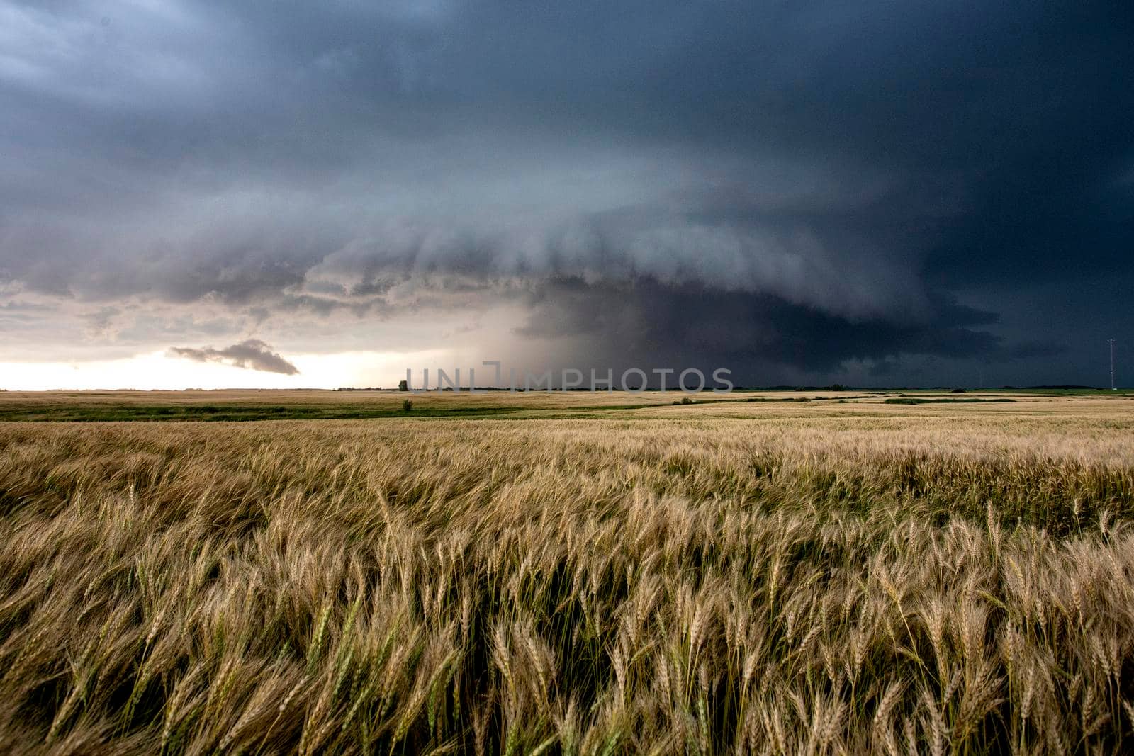 Ominous Storm Clouds Prairie Summer Rural Scene