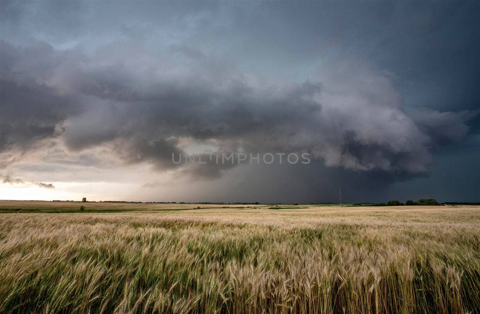 Ominous Storm Clouds Prairie Summer Rural Scene