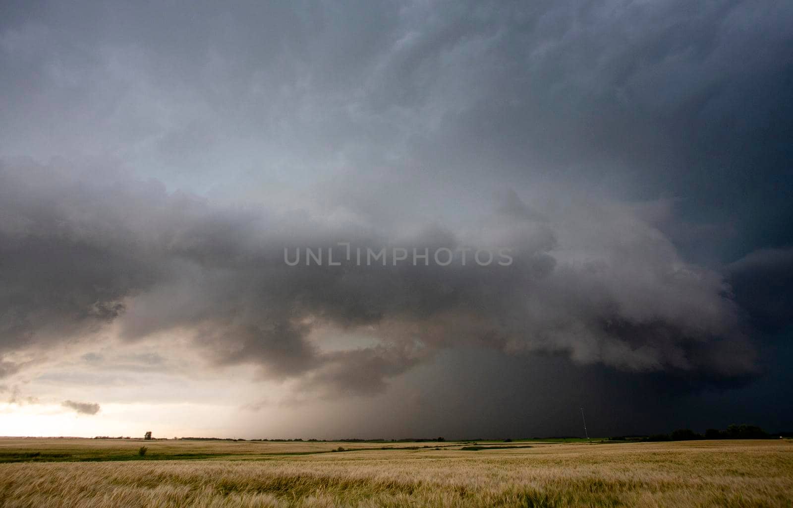 Ominous Storm Clouds Prairie Summer Rural Scene