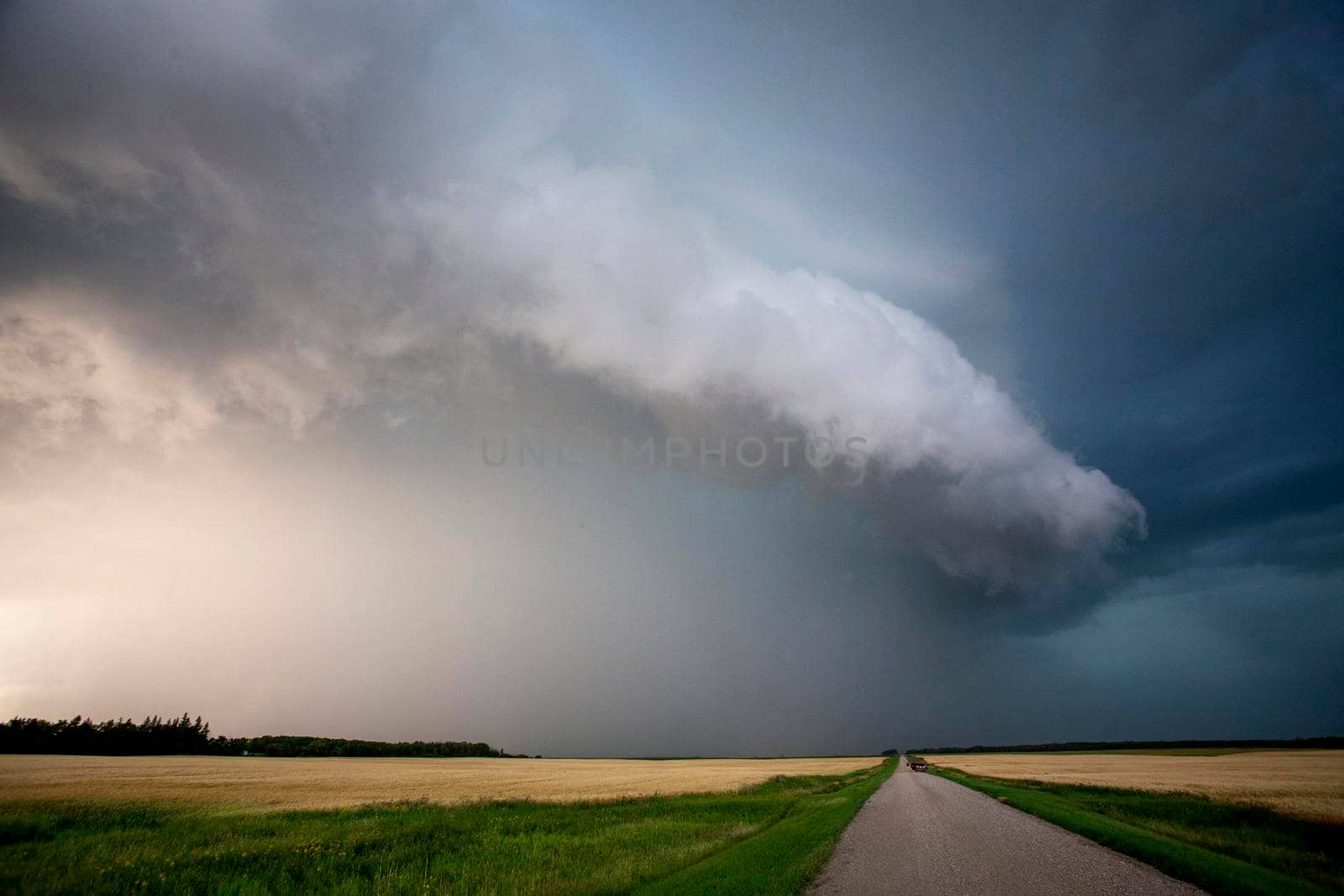 Ominous Storm Clouds Prairie Summer Rural Scene
