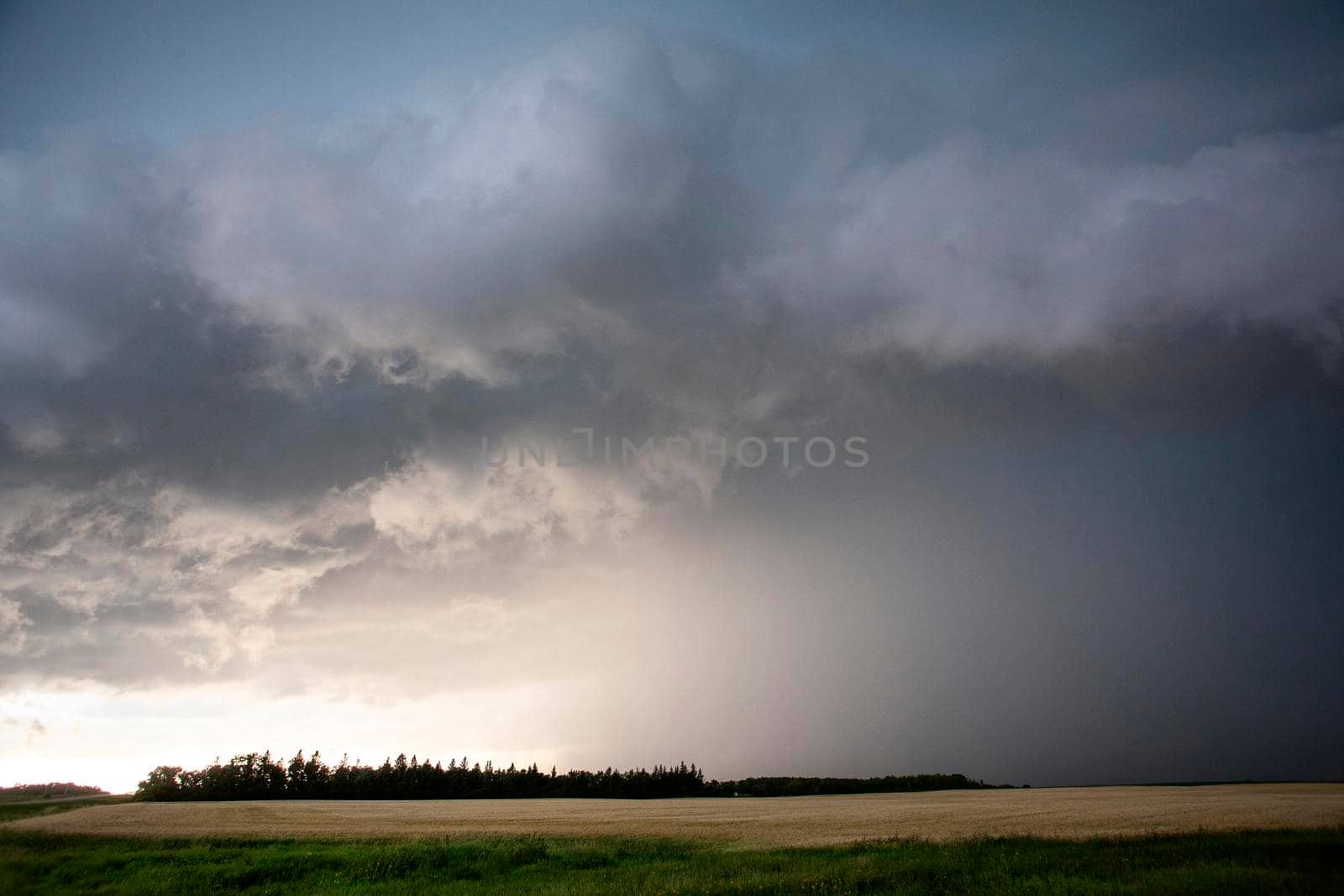 Ominous Storm Clouds Prairie Summer Rural Scene