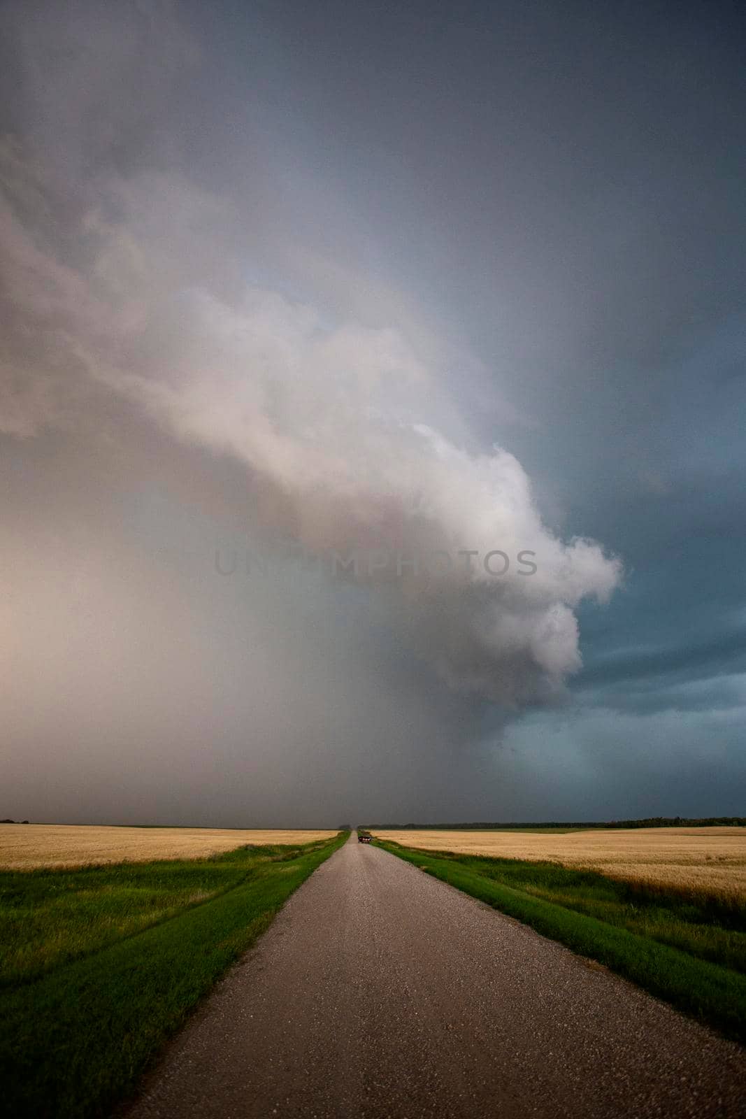 Ominous Storm Clouds Prairie Summer Rural Scene