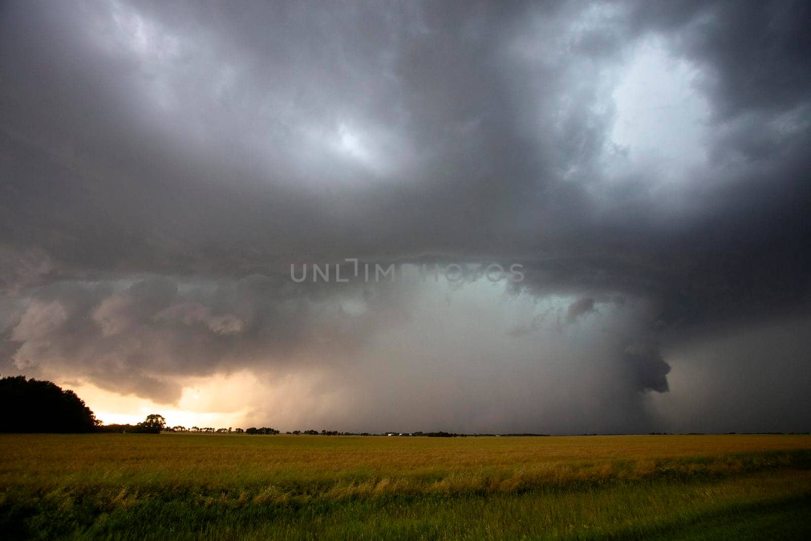 Ominous Storm Clouds Prairie Summer Rural Scene