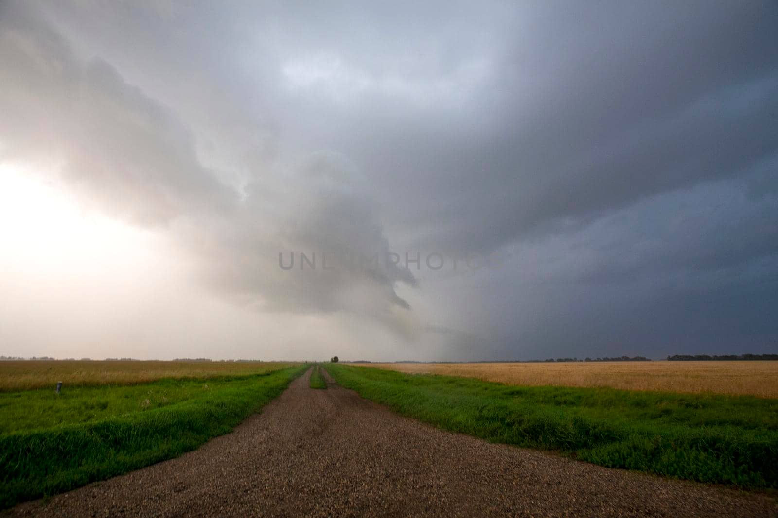 Ominous Storm Clouds Prairie Summer Rural Scene