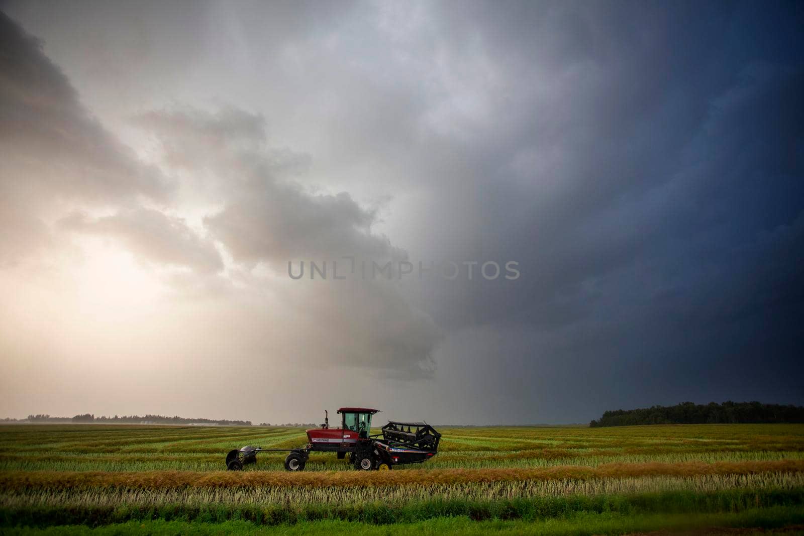 Ominous Storm Clouds Prairie Summer Rural Scene