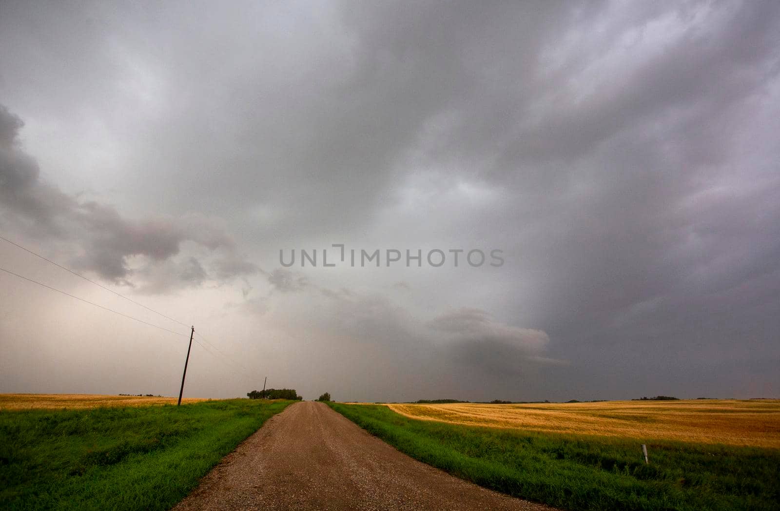 Ominous Storm Clouds Prairie Summer Rural Scene