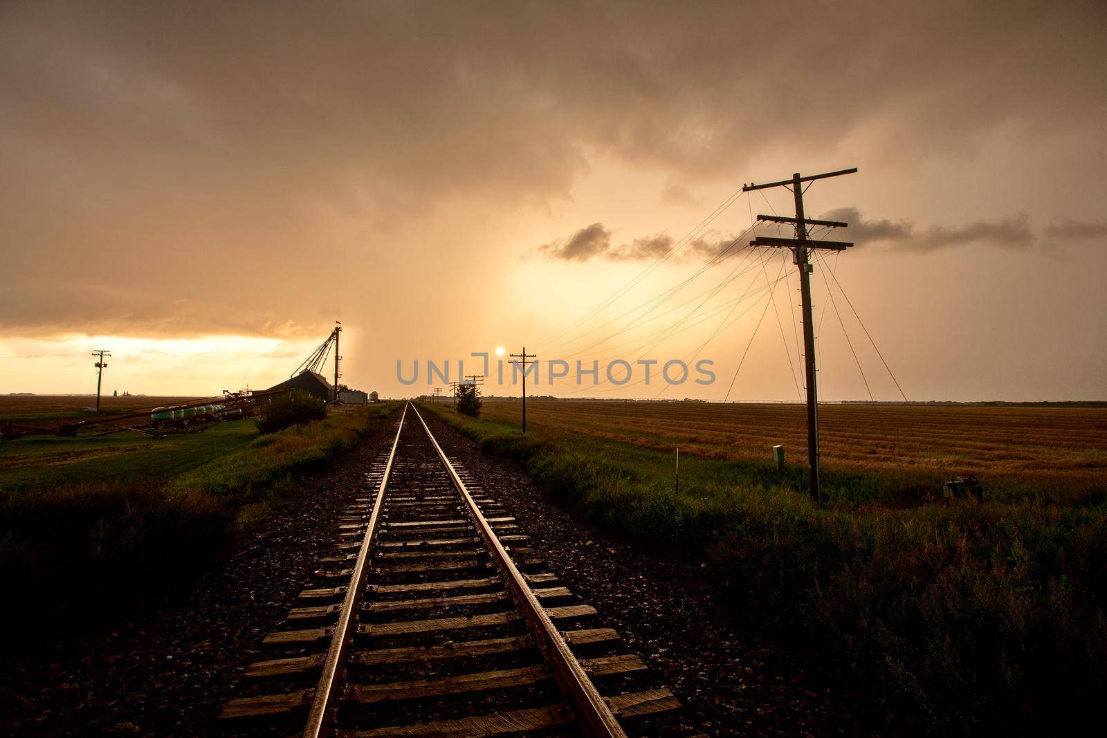 Ominous Storm Clouds Prairie Summer Rural Susnet