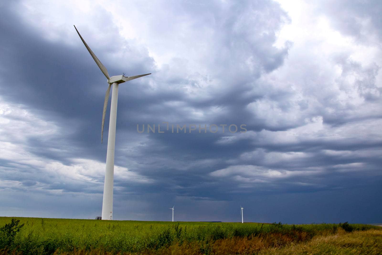 Ominous Storm Clouds Prairie Summer Rural Scene