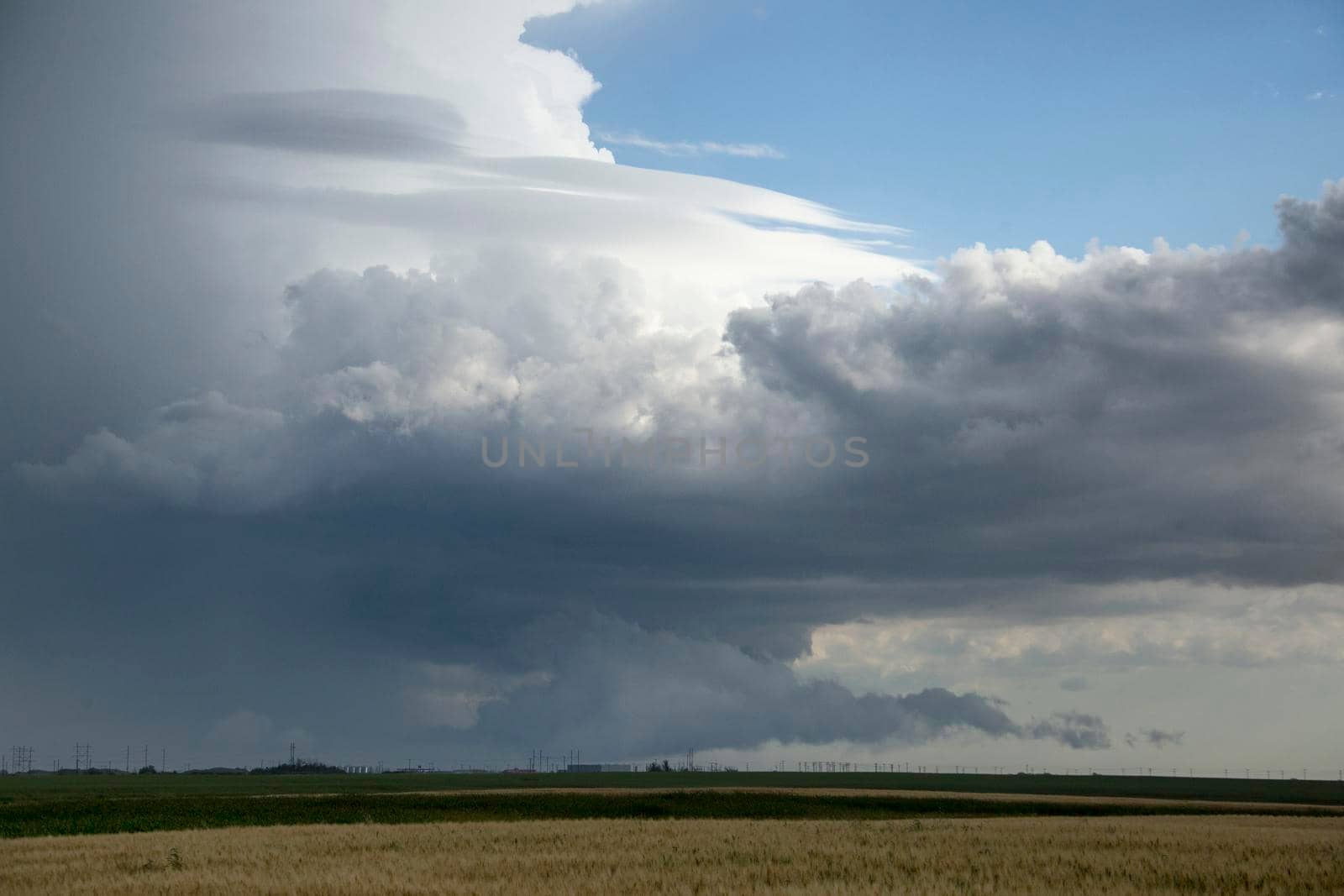 Ominous Storm Clouds Prairie Summer Rural Scene