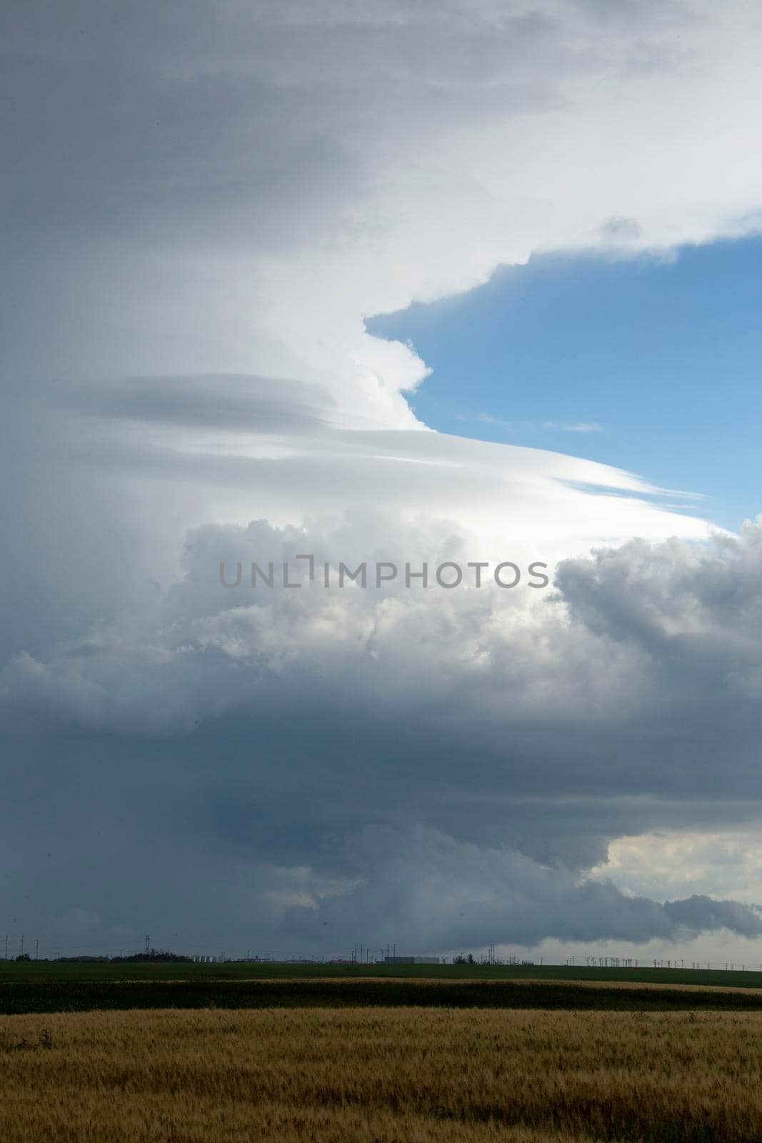 Ominous Storm Clouds Prairie Summer Rural Scene