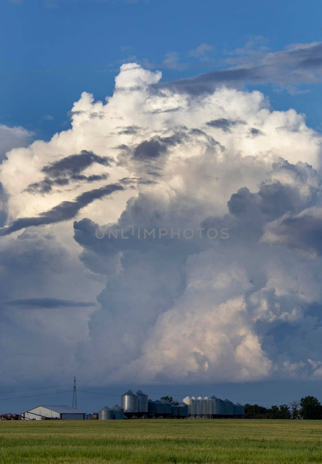 Ominous Storm Clouds Prairie Summer Rural Scene