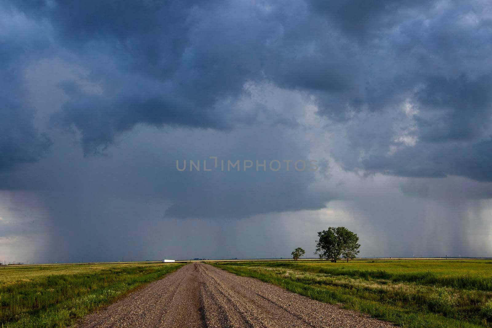 Ominous Storm Clouds Prairie Summer Rural Scene