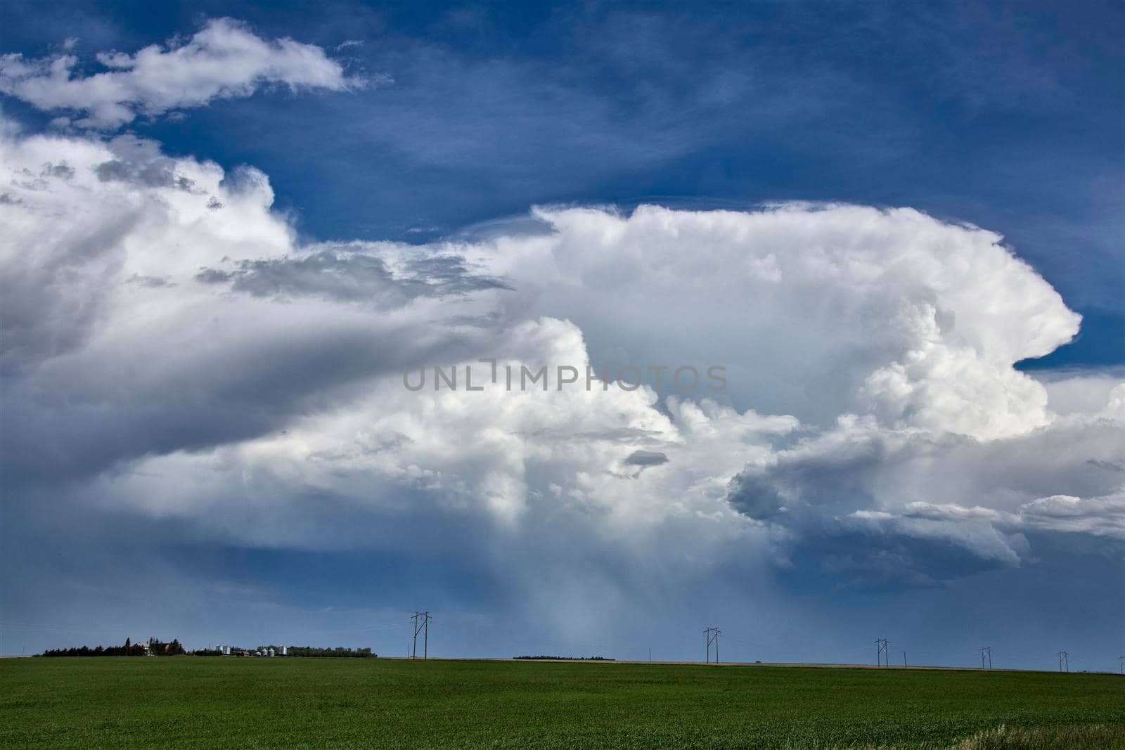 Ominous Storm Clouds Prairie Summer Rural Scene
