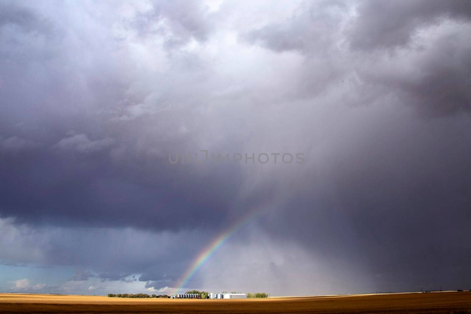 Ominous Storm Clouds Prairie Summer Rural Scene