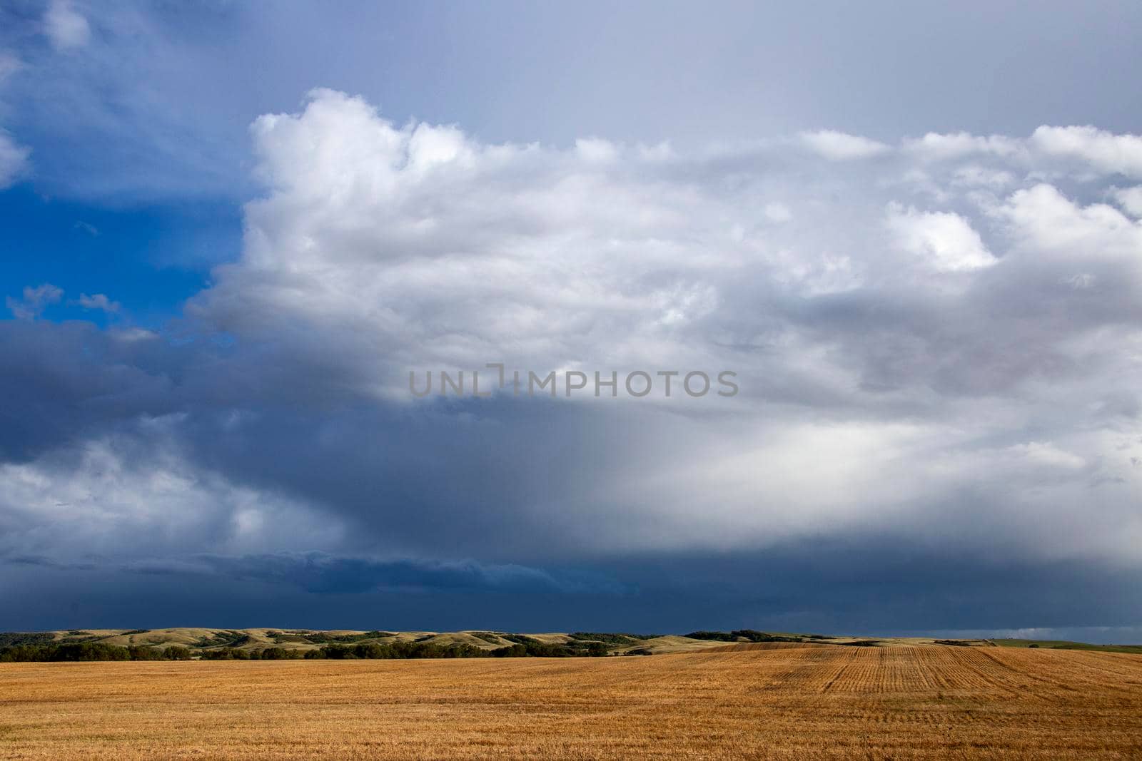Ominous Storm Clouds Prairie Summer Rural Scene