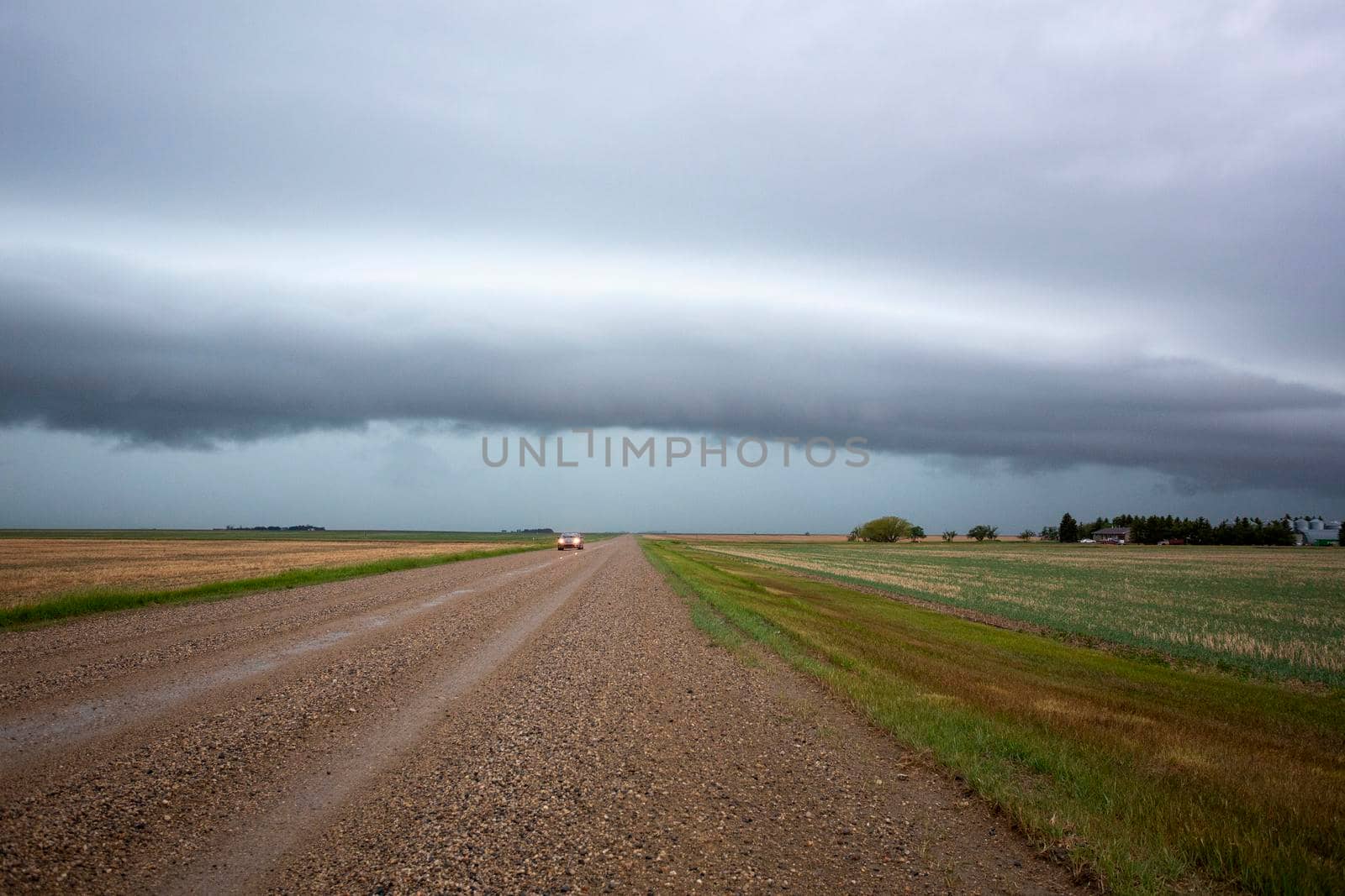 Ominous Storm Clouds Prairie Summer Rural Scene