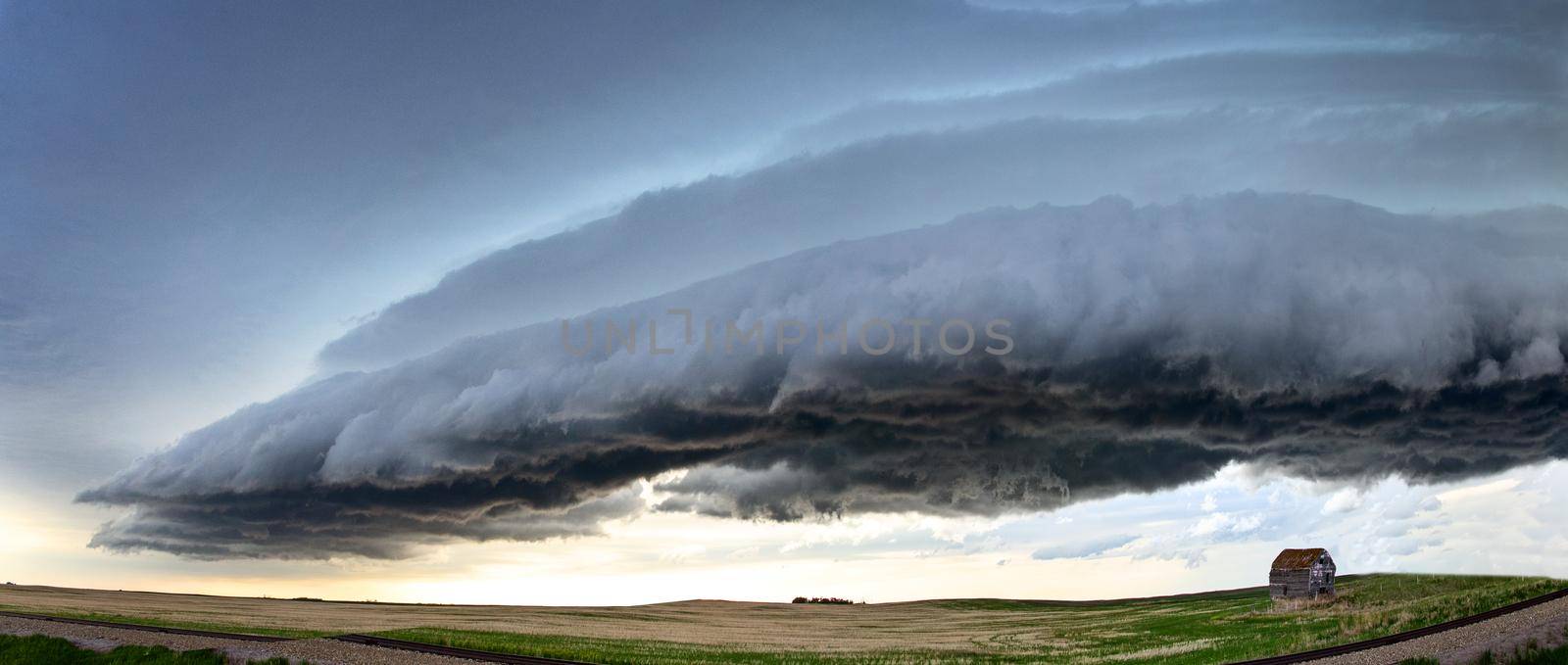 Ominous Storm Clouds Prairie Summer shelf cloud