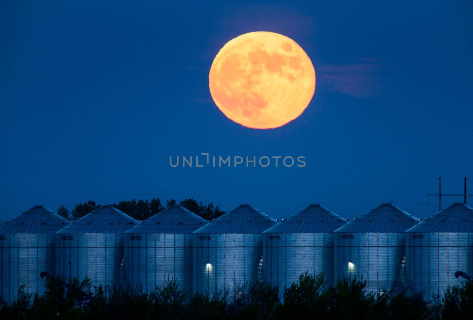 Prairie Full Moon in Saskatchewan Canada rural