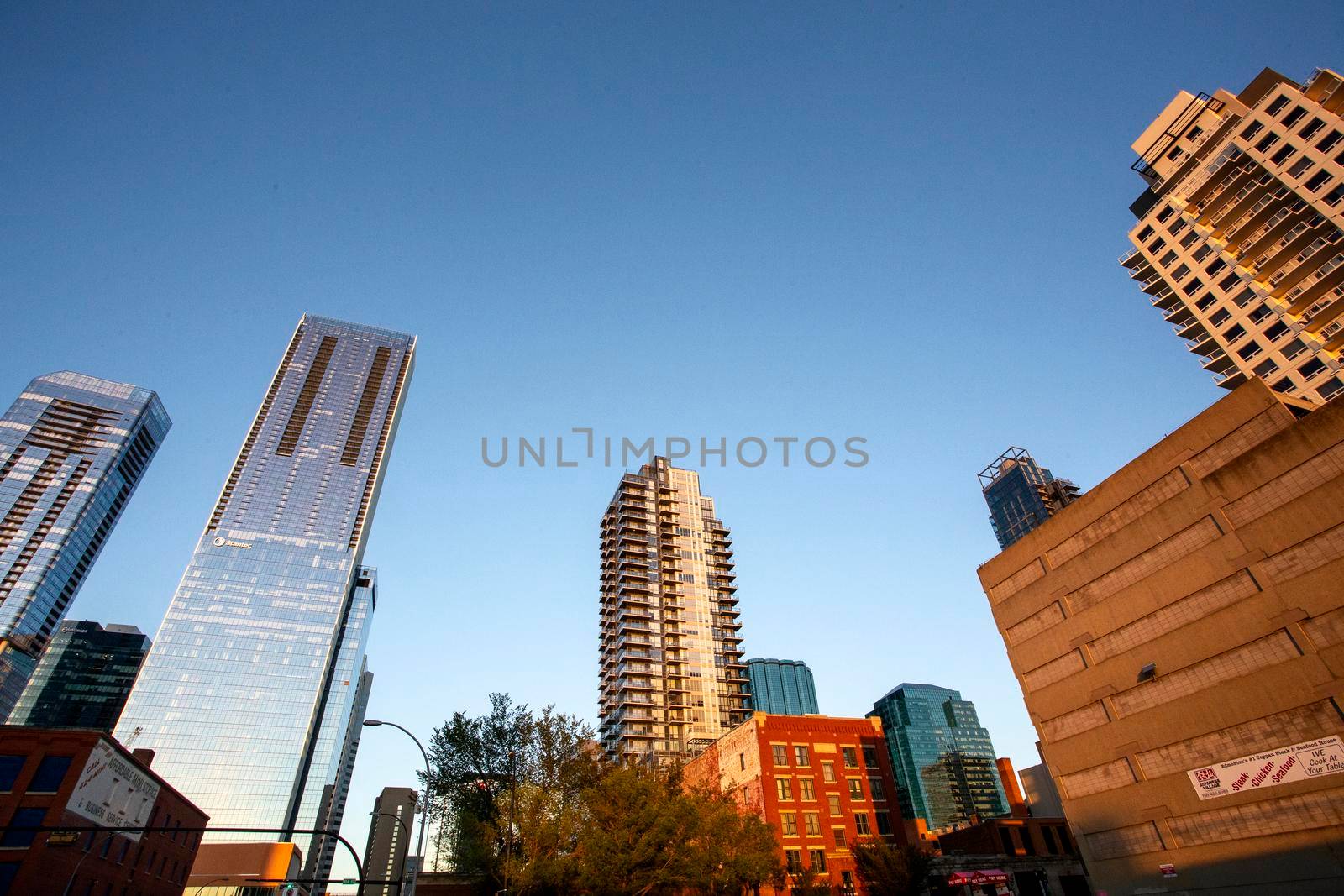 Downtown Edmonton City Skyscrapers and urban Scene