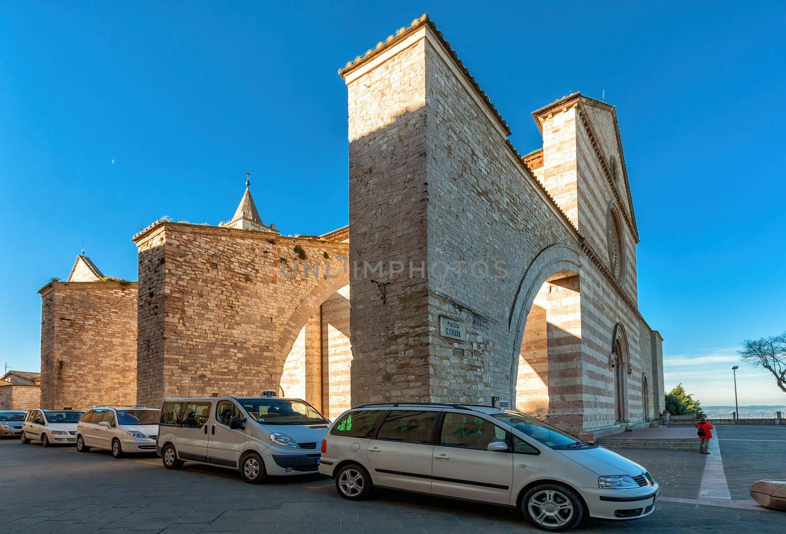 Courtyard in front of the Basilica of St. Clare in Assisi