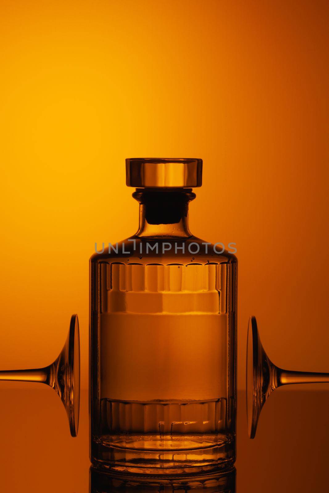 Luxury White Glass of Gin on the glass desk.  by CaptureLight