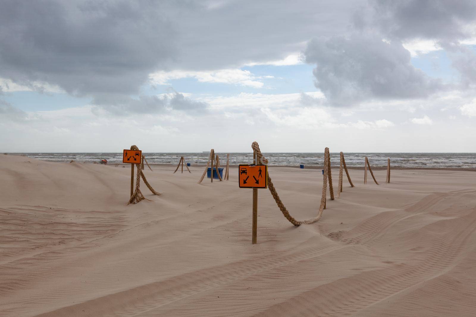 The beach in Hargen aan Zee in Netherlands without foreign tourists after the coronavirus pandemic.