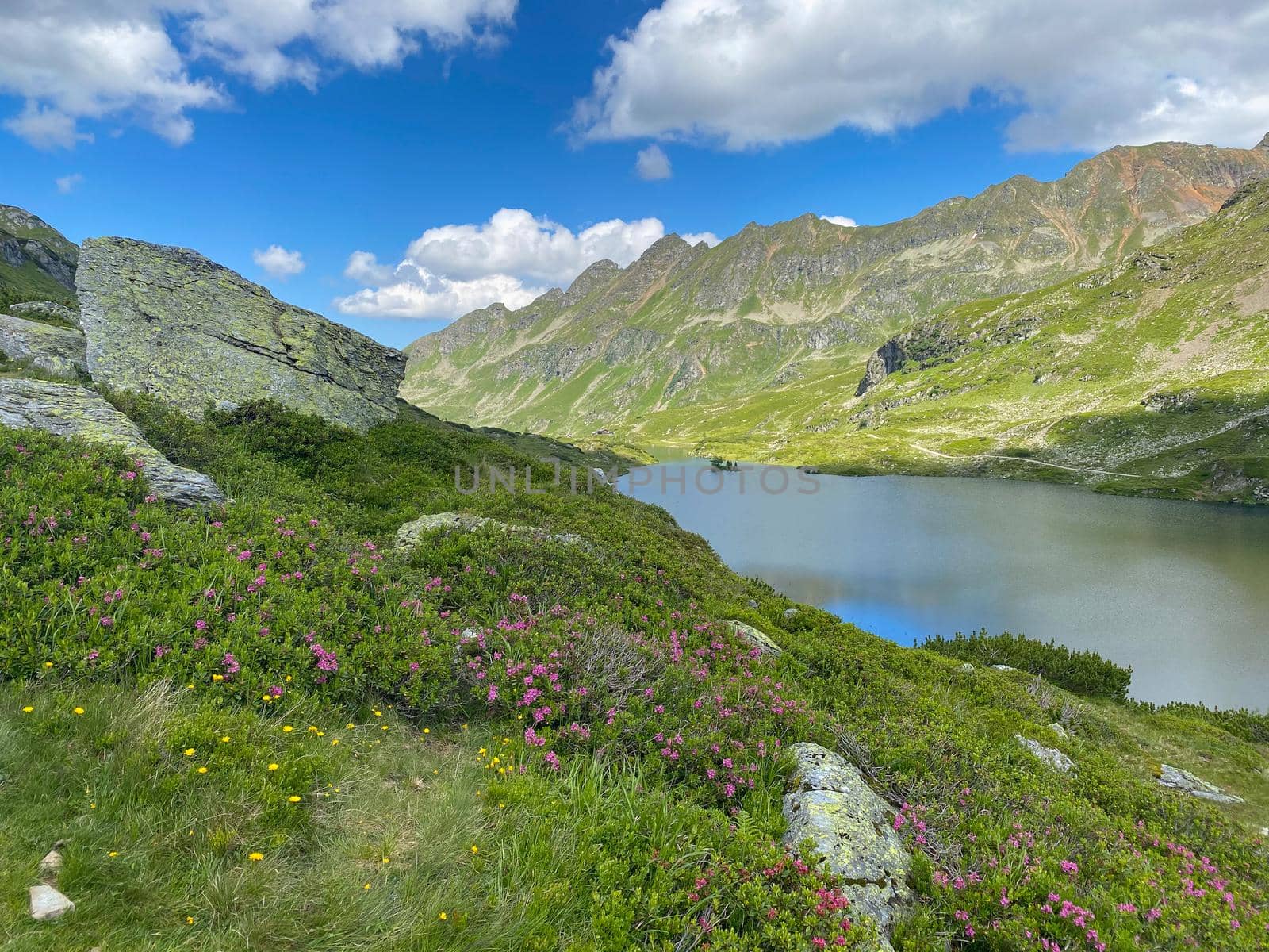 Lake Giglachsee in the Styrian Tauern - Austria. The place without  tourists after the coronavirus pandemic.